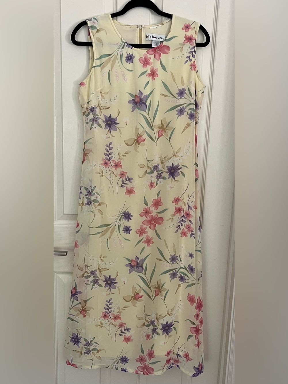 Floral Cream Sleeveless  Dress